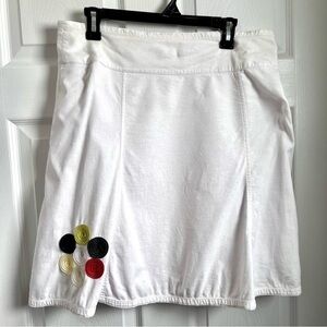 Chlorophylle Donia Skirt Linen Blend white midi floral summer Women 8 Medium